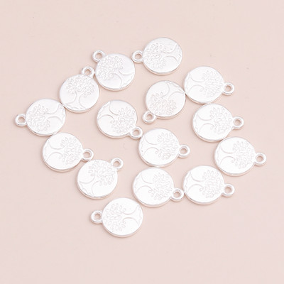 20 de bucăți, rotunde, sculptate, pandantive din arborele vieții, margele pentru farmece, coliere, brățări, 13x13 mm, bijuterii în două culori.