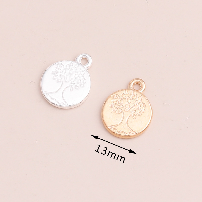 20 de bucăți, rotunde, sculptate, pandantive din arborele vieții, margele pentru farmece, coliere, brățări, 13x13 mm, bijuterii în două culori.