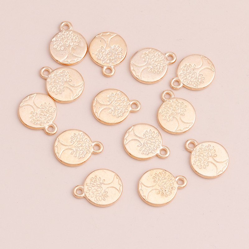 20 de bucăți, rotunde, sculptate, pandantive din arborele vieții, margele pentru farmece, coliere, brățări, 13x13 mm, bijuterii în două culori.