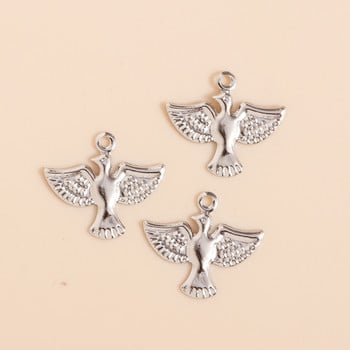 100 бр. 14*12 mm Peace Pigeon Charms Злато, сребърен цвят Направи си сам Charms Висулки за изработка на обеци, Колиета, Бижута, Подарък