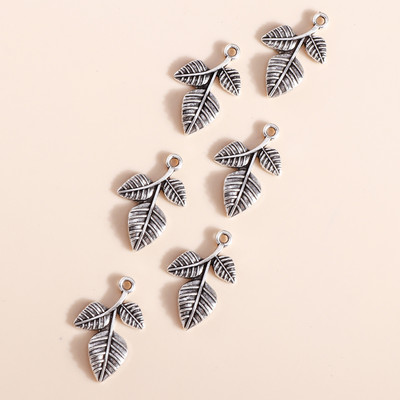 20 buc/lot 14*23mm Brelocuri de trifoi la modă Se potrivesc coliere pandantive Brățări Brelocuri din frunze de copac din aliaj bijuterii DIY accesorii
