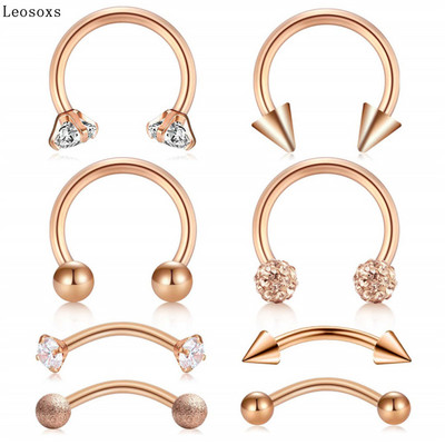 Leosoxs Piercing Bijuterii Nas Nail Set Mixt Oțel inoxidabil Buze Unghie Sprâncene Unghie Nazală