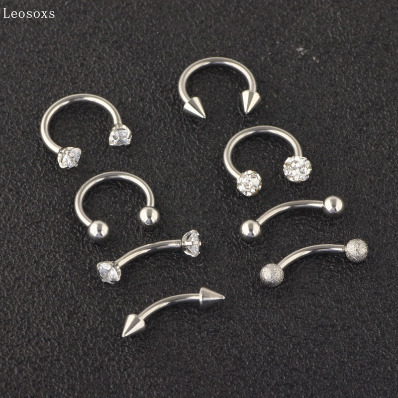 Leosoxs Piercing Bijuterii Nas Nail Set Mixt Oțel inoxidabil Buze Unghie Sprâncene Unghie Nazală