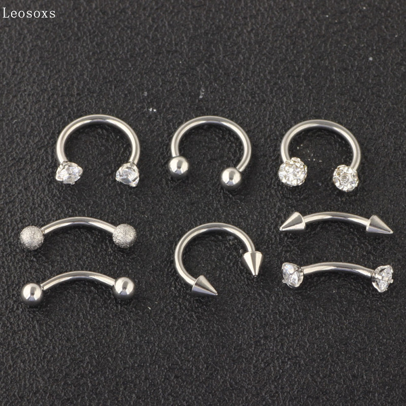 Leosoxs Piercing Bijuterii Nas Nail Set Mixt Oțel inoxidabil Buze Unghie Sprâncene Unghie Nazală