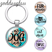 New Cute Footprints Love Pet Dog Cat Citate Fotografii Breloc cabochon din sticla de 25 mm Geanta Breloc masina Suport inel Brelocuri Breloc