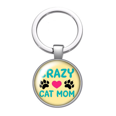 New Cute Footprints Love Pet Dog Cat Citate Fotografii Breloc cabochon din sticla de 25 mm Geanta Breloc masina Suport inel Brelocuri Breloc