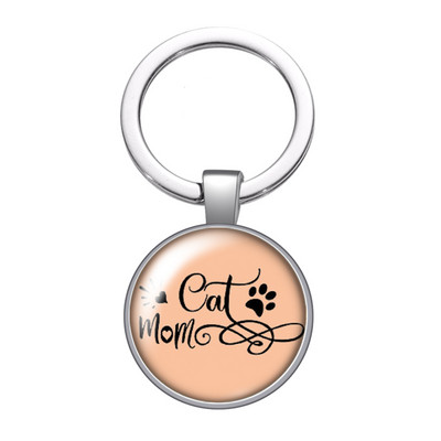 New Cute Footprints Love Pet Dog Cat Citate Fotografii Breloc cabochon din sticla de 25 mm Geanta Breloc masina Suport inel Brelocuri Breloc