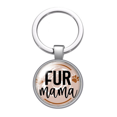 New Cute Footprints Love Pet Dog Cat Citate Fotografii Breloc cabochon din sticla de 25 mm Geanta Breloc masina Suport inel Brelocuri Breloc