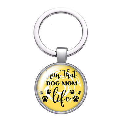 New Cute Footprints Love Pet Dog Cat Citate Fotografii Breloc cabochon din sticla de 25 mm Geanta Breloc masina Suport inel Brelocuri Breloc