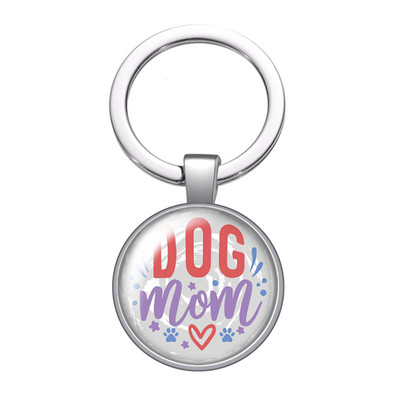 New Cute Footprints Love Pet Dog Cat Citate Fotografii Breloc cabochon din sticla de 25 mm Geanta Breloc masina Suport inel Brelocuri Breloc