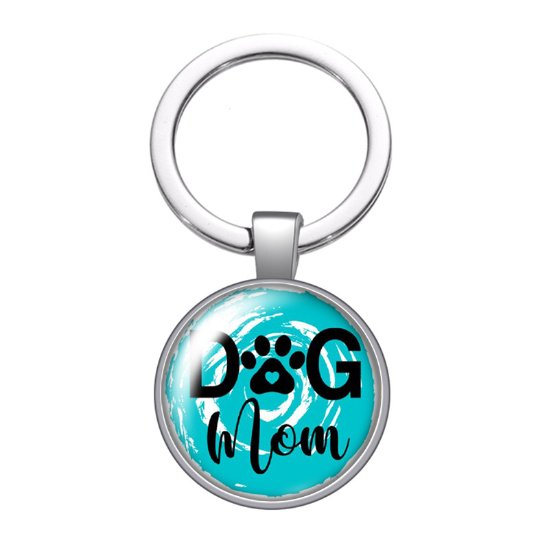 New Cute Footprints Love Pet Dog Cat Citate Fotografii Breloc cabochon din sticla de 25 mm Geanta Breloc masina Suport inel Brelocuri Breloc