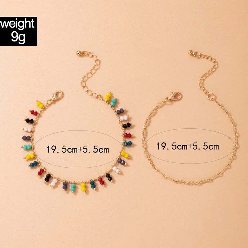 Tocona, piatră de cristal colorată, lanț pentru picioare, perle elegantă, glezne reglabile, realizate manual, pentru femei, set de bijuterii boeme 20834