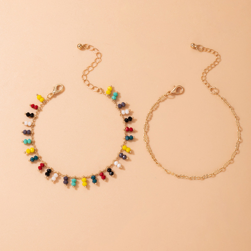 Tocona, piatră de cristal colorată, lanț pentru picioare, perle elegantă, glezne reglabile, realizate manual, pentru femei, set de bijuterii boeme 20834