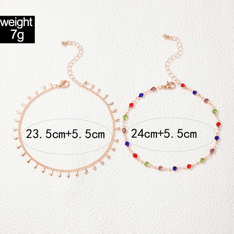 Tocona, piatră de cristal colorată, lanț pentru picioare, perle elegantă, glezne reglabile, realizate manual, pentru femei, set de bijuterii boeme 20834