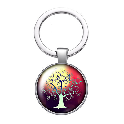 Nou Arborele Vieții Gradient colorat Arborele genealogic Fotografie 25 mm breloc cabochon din sticlă Geantă Breloc mașină Suport inel Breloc breloc