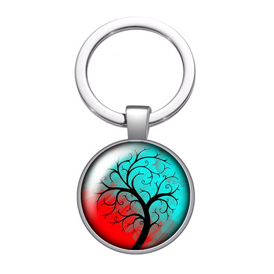 Nou Arborele Vieții Gradient colorat Arborele genealogic Fotografie 25 mm breloc cabochon din sticlă Geantă Breloc mașină Suport inel Breloc breloc