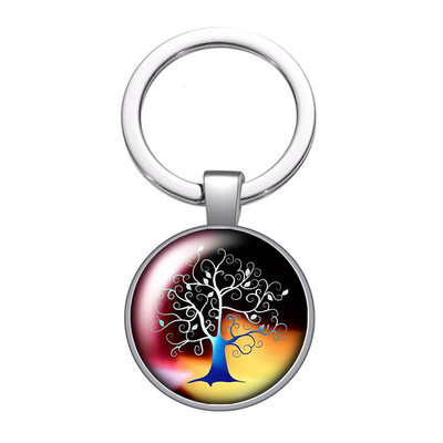 Nou Arborele Vieții Gradient colorat Arborele genealogic Fotografie 25 mm breloc cabochon din sticlă Geantă Breloc mașină Suport inel Breloc breloc