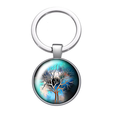 Nou Arborele Vieții Gradient colorat Arborele genealogic Fotografie 25 mm breloc cabochon din sticlă Geantă Breloc mașină Suport inel Breloc breloc