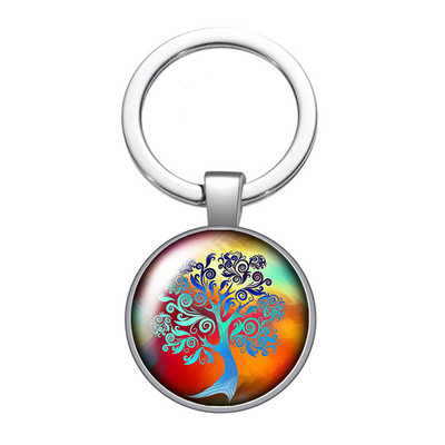 Nou Arborele Vieții Gradient colorat Arborele genealogic Fotografie 25 mm breloc cabochon din sticlă Geantă Breloc mașină Suport inel Breloc breloc