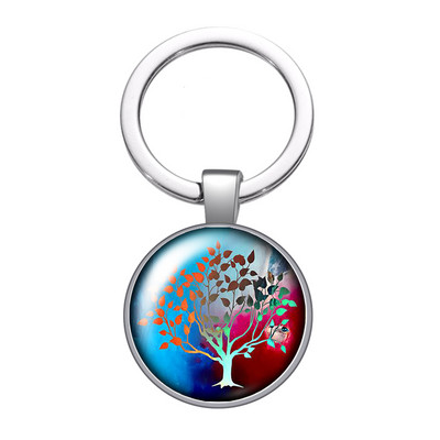 Nou Arborele Vieții Gradient colorat Arborele genealogic Fotografie 25 mm breloc cabochon din sticlă Geantă Breloc mașină Suport inel Breloc breloc