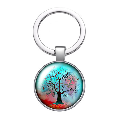 Nou Arborele Vieții Gradient colorat Arborele genealogic Fotografie 25 mm breloc cabochon din sticlă Geantă Breloc mașină Suport inel Breloc breloc