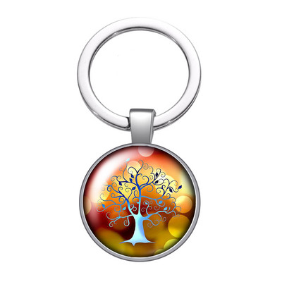 Nou Arborele Vieții Gradient colorat Arborele genealogic Fotografie 25 mm breloc cabochon din sticlă Geantă Breloc mașină Suport inel Breloc breloc