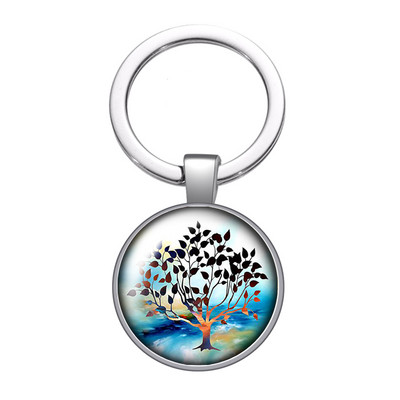 Nou Arborele Vieții Gradient colorat Arborele genealogic Fotografie 25 mm breloc cabochon din sticlă Geantă Breloc mașină Suport inel Breloc breloc