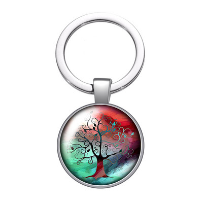 Nou Arborele Vieții Gradient colorat Arborele genealogic Fotografie 25 mm breloc cabochon din sticlă Geantă Breloc mașină Suport inel Breloc breloc