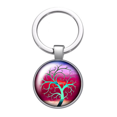 Nou Arborele Vieții Gradient colorat Arborele genealogic Fotografie 25 mm breloc cabochon din sticlă Geantă Breloc mașină Suport inel Breloc breloc