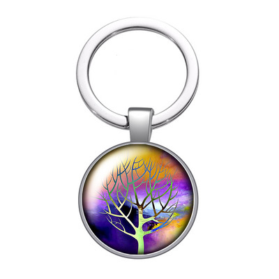 Nou Arborele Vieții Gradient colorat Arborele genealogic Fotografie 25 mm breloc cabochon din sticlă Geantă Breloc mașină Suport inel Breloc breloc