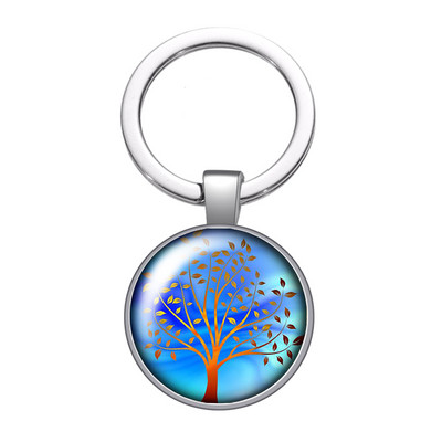 Nou Arborele Vieții Gradient colorat Arborele genealogic Fotografie 25 mm breloc cabochon din sticlă Geantă Breloc mașină Suport inel Breloc breloc