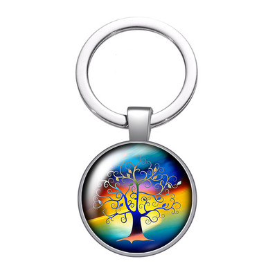 Nou Arborele Vieții Gradient colorat Arborele genealogic Fotografie 25 mm breloc cabochon din sticlă Geantă Breloc mașină Suport inel Breloc breloc