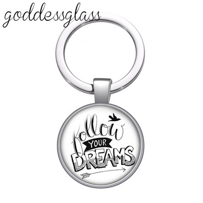 Fashion Letters Be happy Pray Mama bless Breloc cabochon rotund din sticlă Geantă Breloc mașină Suport inel Brelocuri brelocuri pentru cadou