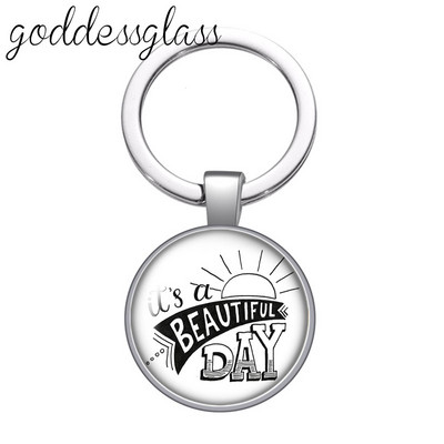 Fashion Letters Be happy Pray Mama bless Breloc cabochon rotund din sticlă Geantă Breloc mașină Suport inel Brelocuri brelocuri pentru cadou