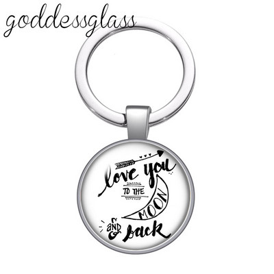 Fashion Letters Be happy Pray Mama bless Breloc cabochon rotund din sticlă Geantă Breloc mașină Suport inel Brelocuri brelocuri pentru cadou