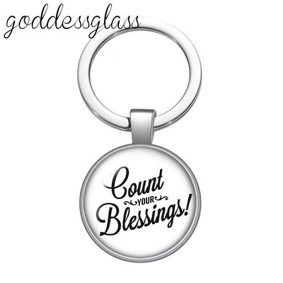 Fashion Letters Be happy Pray Mama bless Breloc cabochon rotund din sticlă Geantă Breloc mașină Suport inel Brelocuri brelocuri pentru cadou