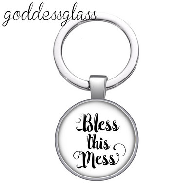 Fashion Letters Be happy Pray Mama bless Breloc cabochon rotund din sticlă Geantă Breloc mașină Suport inel Brelocuri brelocuri pentru cadou