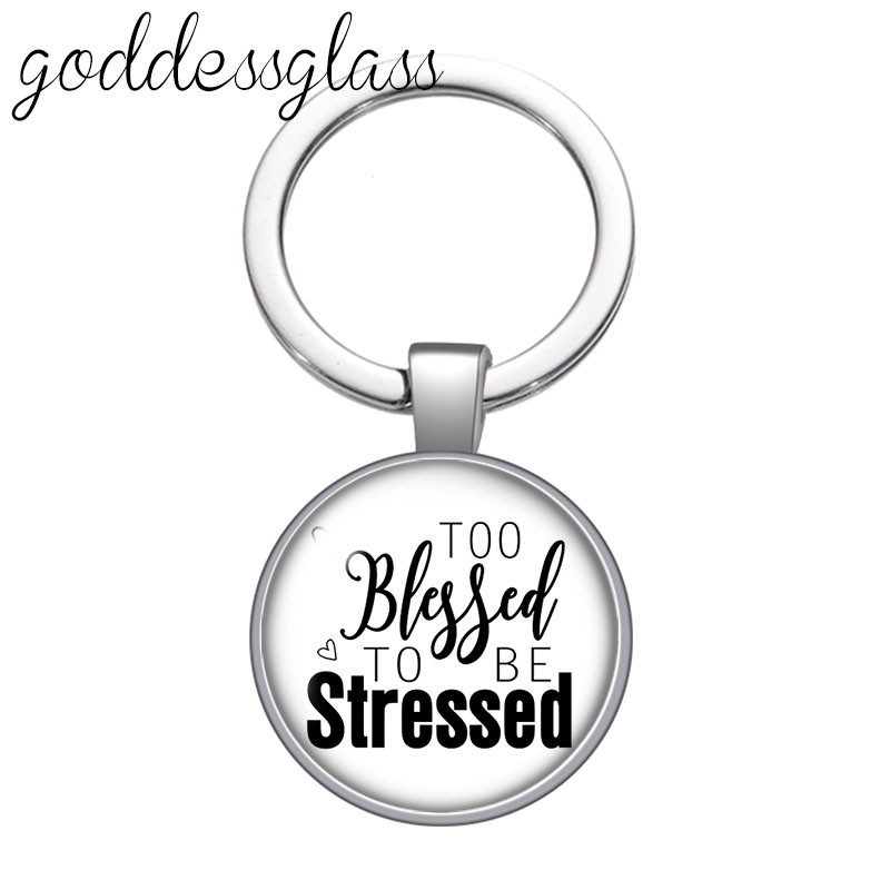 Fashion Letters Be happy Pray Mama bless Breloc cabochon rotund din sticlă Geantă Breloc mașină Suport inel Brelocuri brelocuri pentru cadou