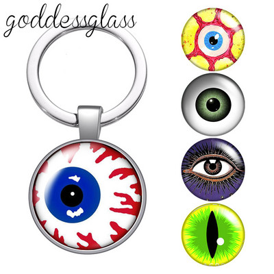 Dragon eye pepple eye pupilla Új stílusú Kerek üveg cabochon kulcstartó Táska Autós kulcstartó Gyűrűtartó Charms kulcstartók ajándékokhoz