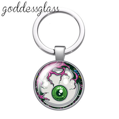 Dragon eye pepple eye pupilla Új stílusú Kerek üveg cabochon kulcstartó Táska Autós kulcstartó Gyűrűtartó Charms kulcstartók ajándékokhoz