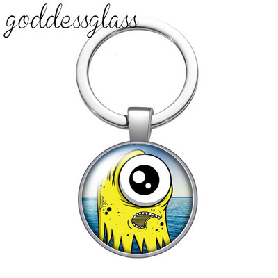 Dragon eye pepple eye pupilla Új stílusú Kerek üveg cabochon kulcstartó Táska Autós kulcstartó Gyűrűtartó Charms kulcstartók ajándékokhoz