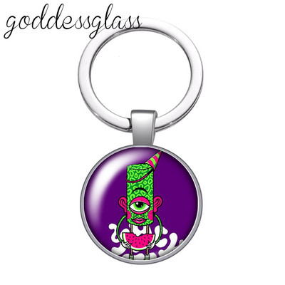 Dragon eye pepple eye pupilla Új stílusú Kerek üveg cabochon kulcstartó Táska Autós kulcstartó Gyűrűtartó Charms kulcstartók ajándékokhoz