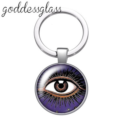 Dragon eye pepple eye pupilla Új stílusú Kerek üveg cabochon kulcstartó Táska Autós kulcstartó Gyűrűtartó Charms kulcstartók ajándékokhoz