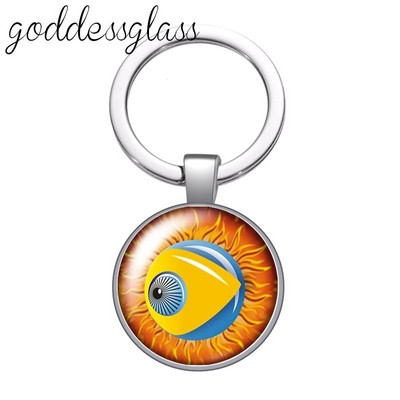 Dragon eye pepple eye pupilla Új stílusú Kerek üveg cabochon kulcstartó Táska Autós kulcstartó Gyűrűtartó Charms kulcstartók ajándékokhoz