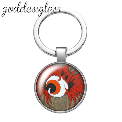 Dragon eye pepple eye pupilla Új stílusú Kerek üveg cabochon kulcstartó Táska Autós kulcstartó Gyűrűtartó Charms kulcstartók ajándékokhoz
