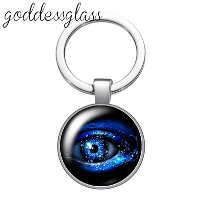 Dragon eye pepple eye pupilla Új stílusú Kerek üveg cabochon kulcstartó Táska Autós kulcstartó Gyűrűtartó Charms kulcstartók ajándékokhoz