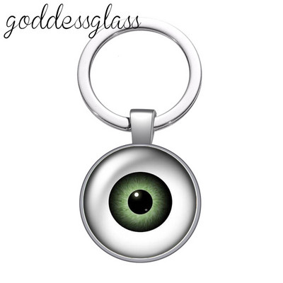 Dragon eye pepple eye pupilla Új stílusú Kerek üveg cabochon kulcstartó Táska Autós kulcstartó Gyűrűtartó Charms kulcstartók ajándékokhoz