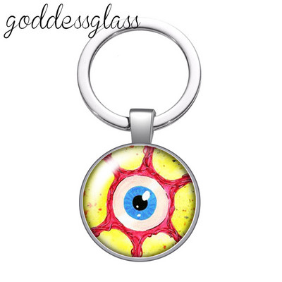 Dragon eye pepple eye pupilla Új stílusú Kerek üveg cabochon kulcstartó Táska Autós kulcstartó Gyűrűtartó Charms kulcstartók ajándékokhoz