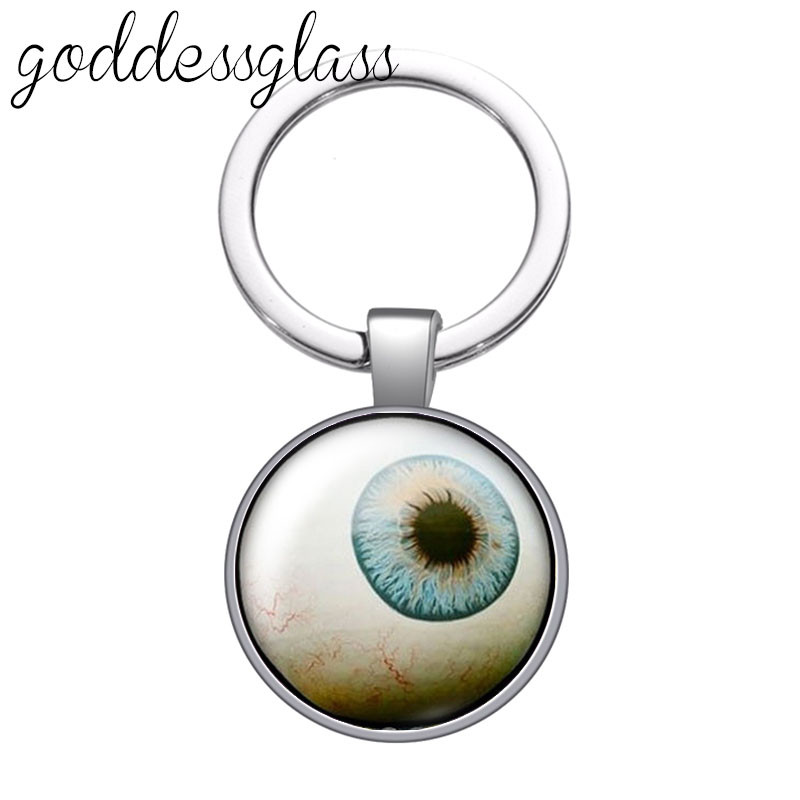Dragon eye pepple eye pupilla Új stílusú Kerek üveg cabochon kulcstartó Táska Autós kulcstartó Gyűrűtartó Charms kulcstartók ajándékokhoz