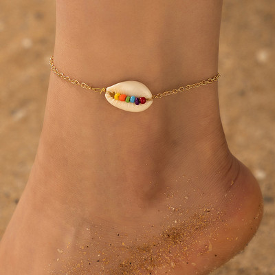 Tocona Boemia Shell frânghie gleznele pentru femei bărbați lucrate manual reglabil aliaj metal picior lanț vară bijuterii accesorii21867